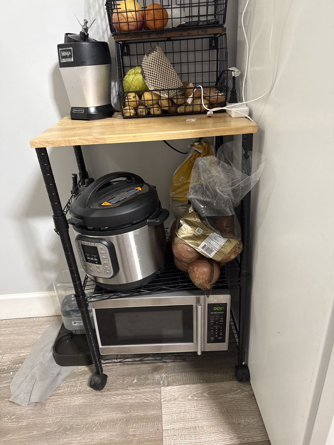 Rolling Kitchen Cart with 3 Shelves