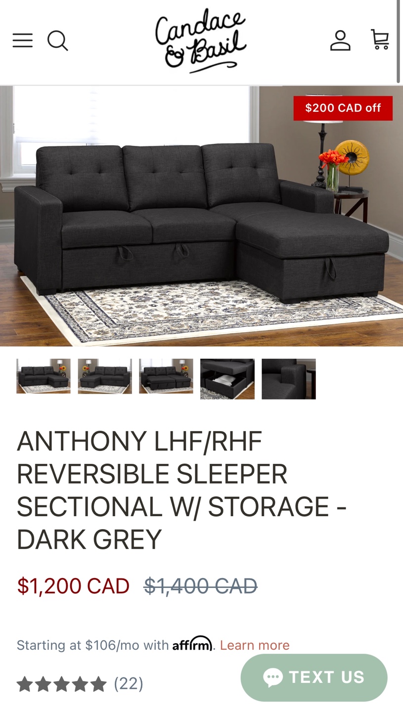 Candace & Basil LHF/RHF Sectional Sofa - photo 2