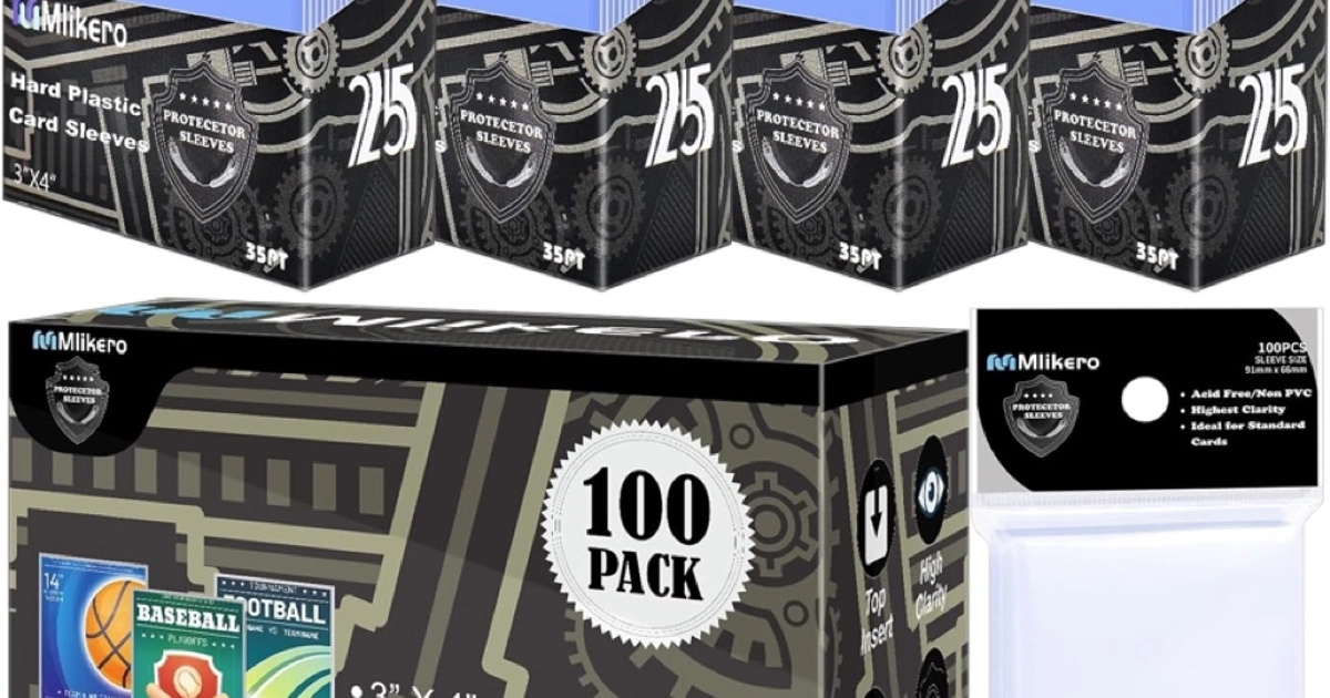 hard cover sleeves for cards 1000 Hard Plastic Card Sleeves for Baseball & Football Cards - 3"x4