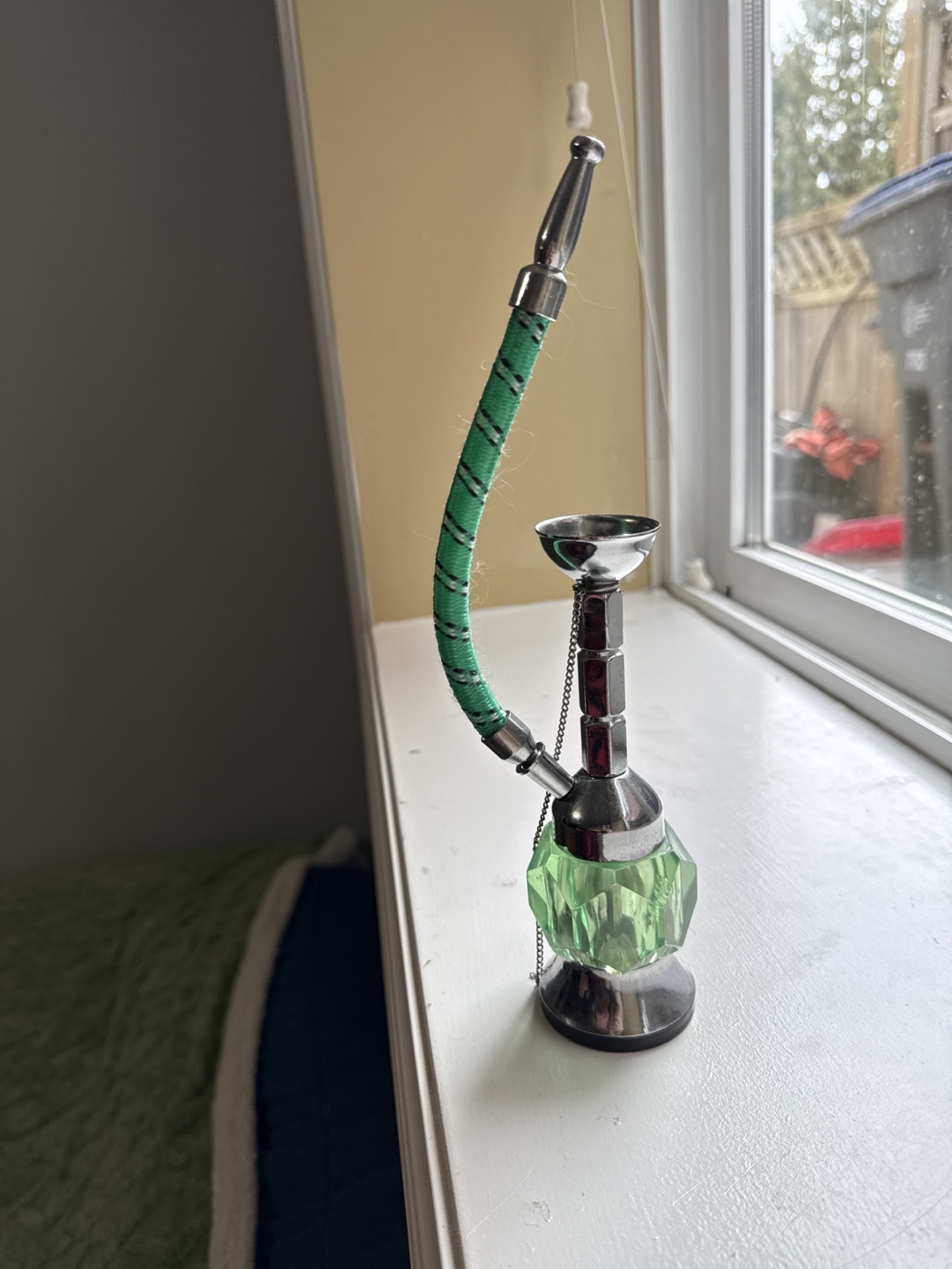 Miniature Hookah with Green Accents