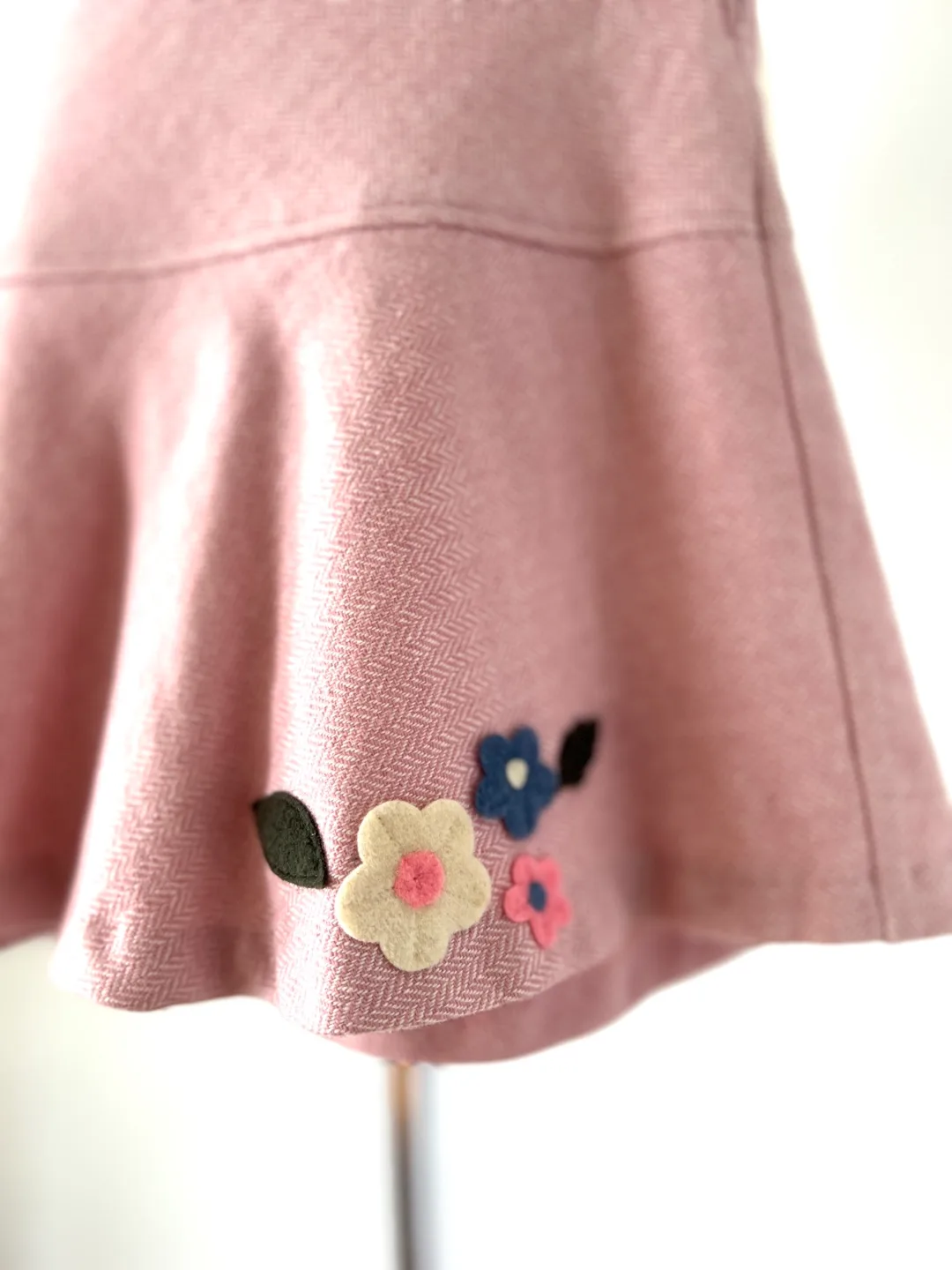 Benetton Girls Pink Herringbone Skirt image indicator(2)