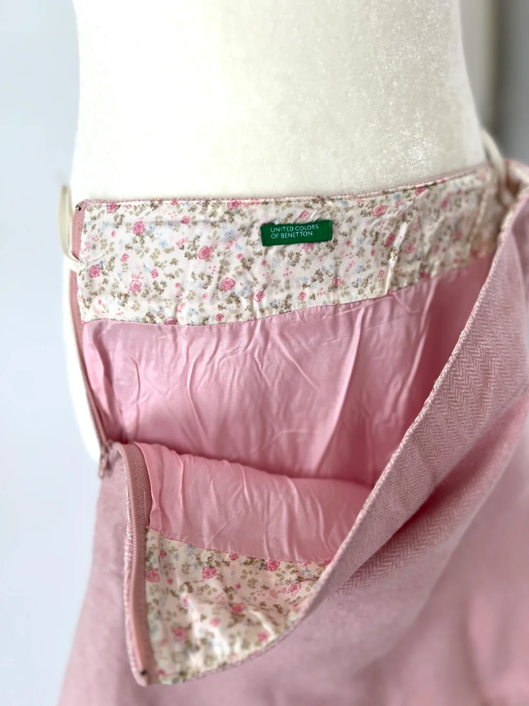 Benetton Girls Pink Herringbone Skirt image indicator(3)