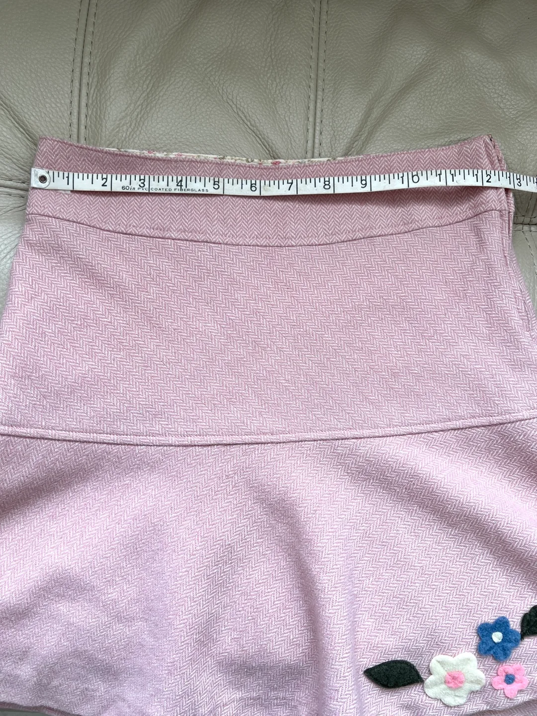 Benetton Girls Pink Herringbone Skirt image indicator(5)