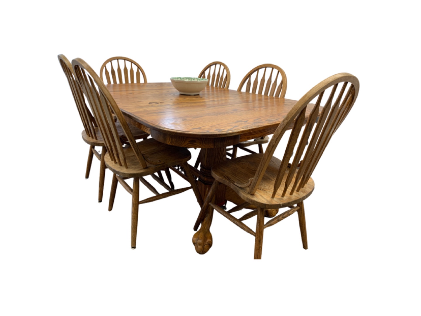 Solid Wood Dining Table and Six Chairs Set