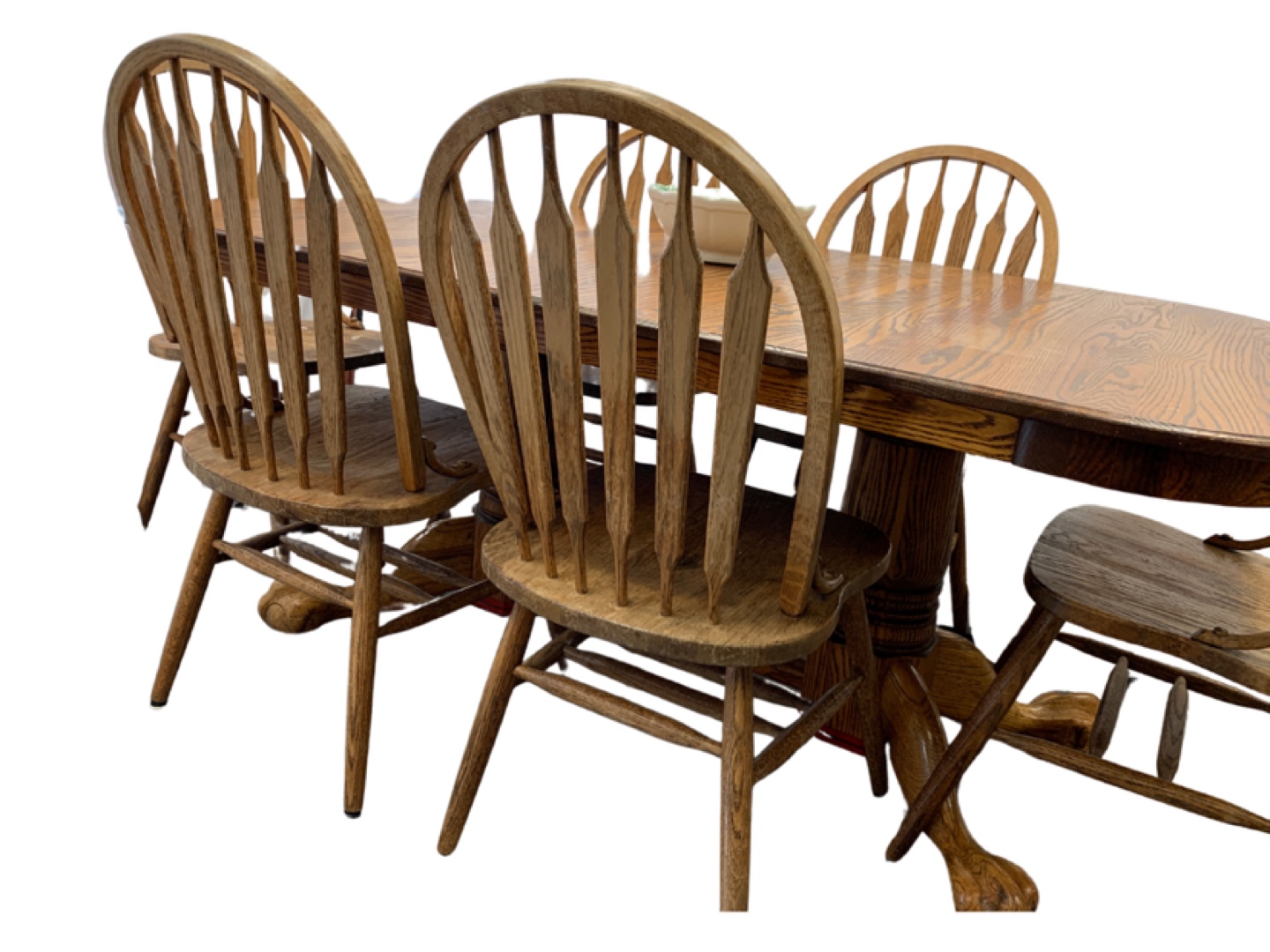 Solid Wood Dining Table and Six Chairs Set - photo 2