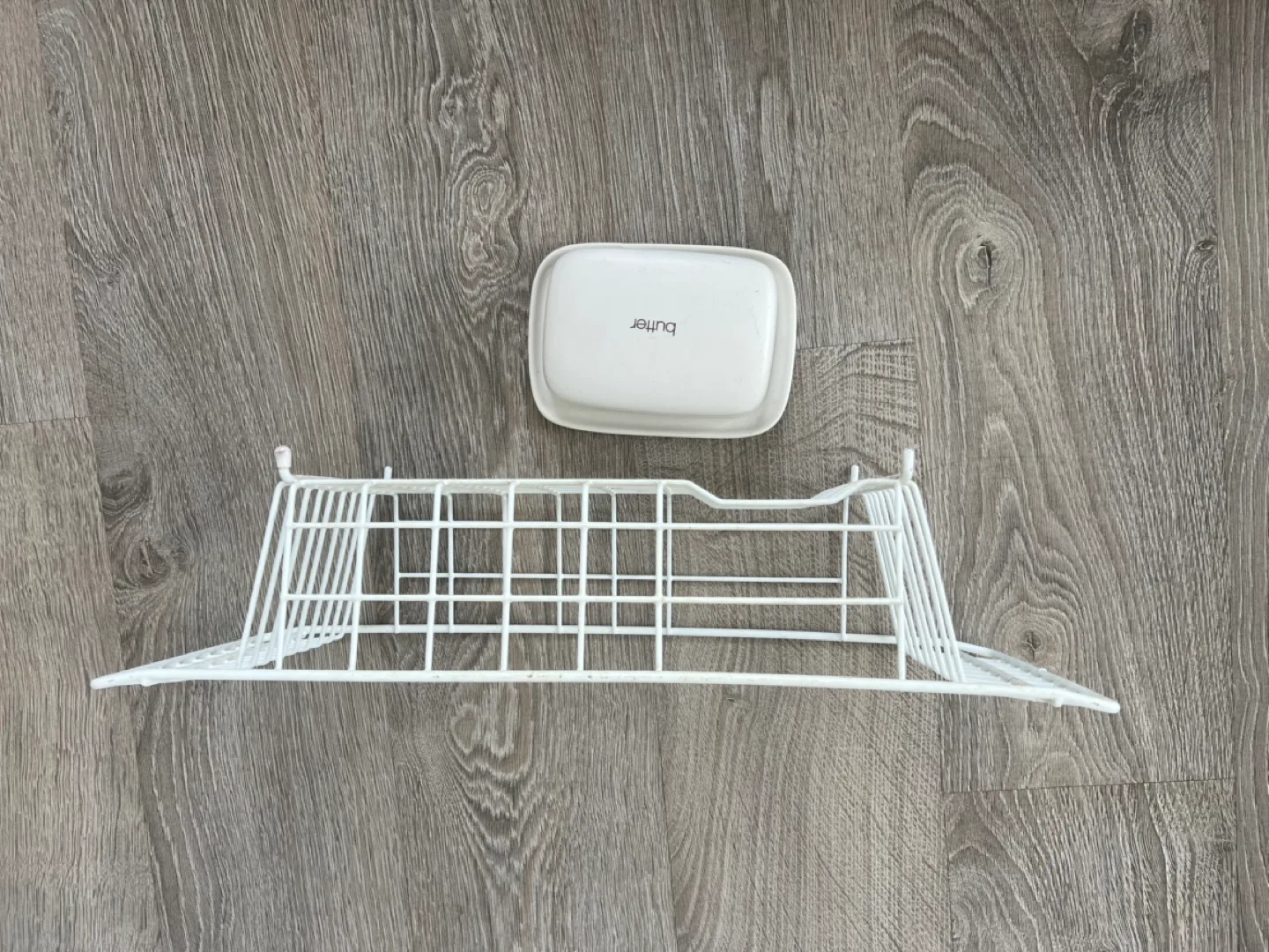 White Metal Wire Rack and Butter Dish thumbnail