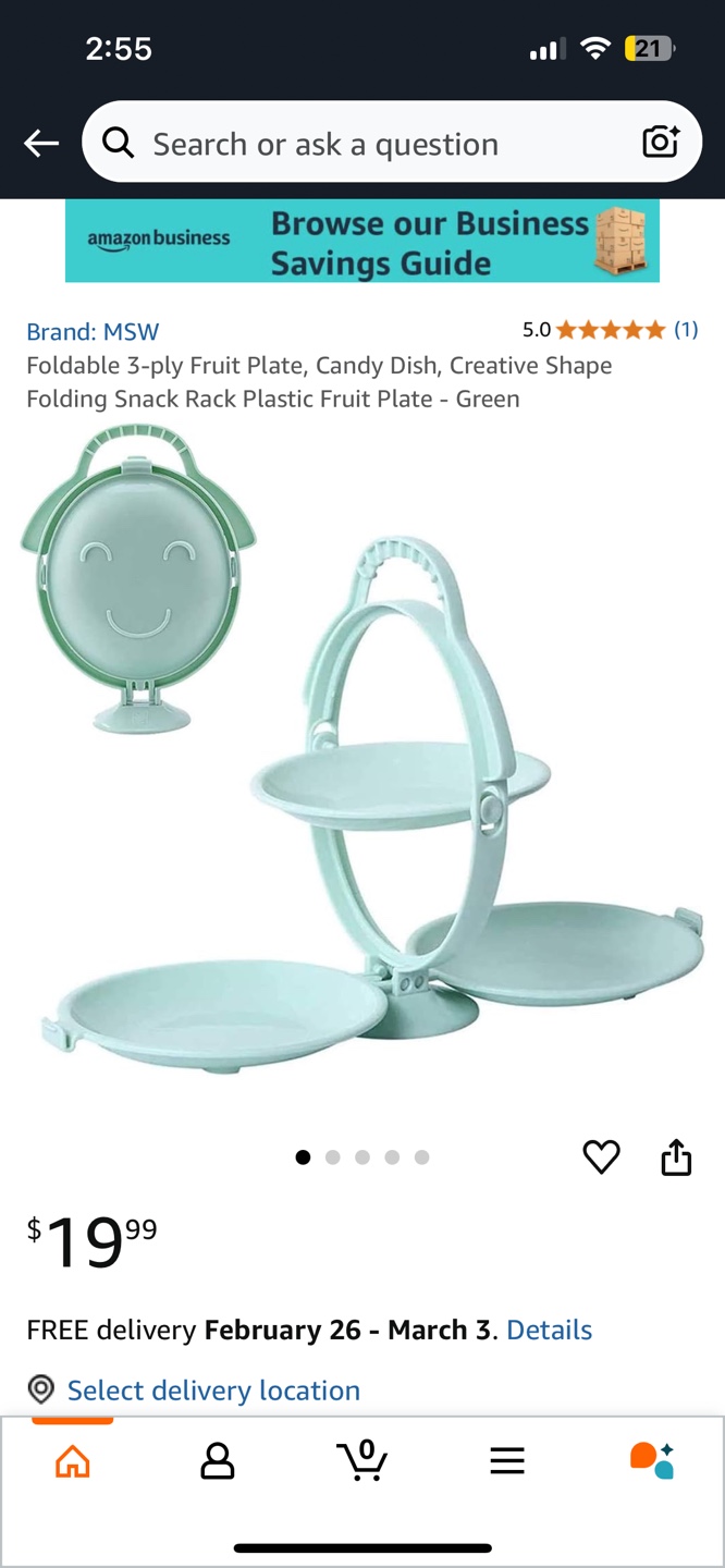 Foldable 3-ply Fruit Plate -Green color