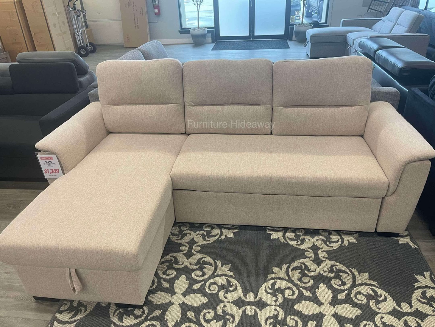 SLEEPER SOFA WITH REVERSIBLE CHAISE 🛋️ WHOLESALE PRICE‼️