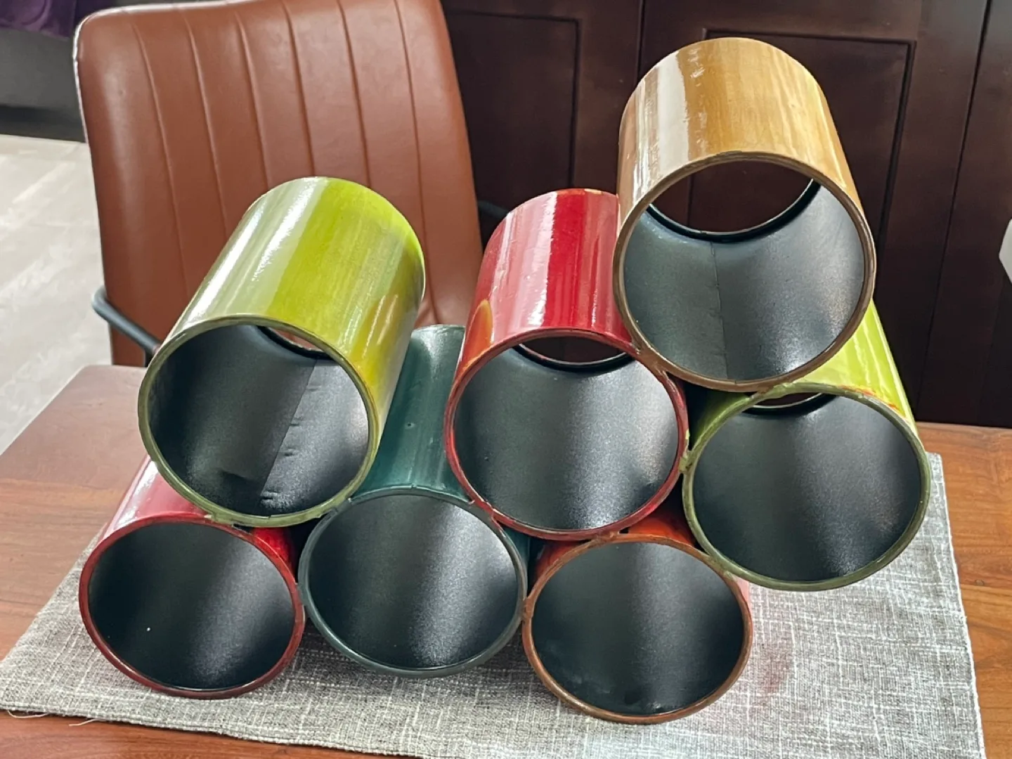 Colorful Metal Wine Rack - Like New image indicator(4)