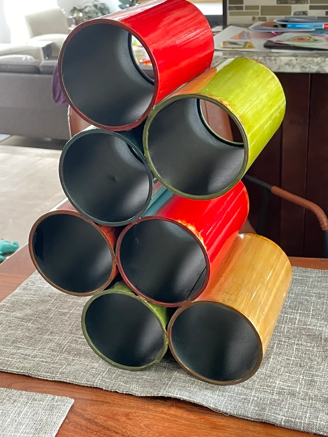 Colorful Metal Wine Rack - Like New image indicator(3)