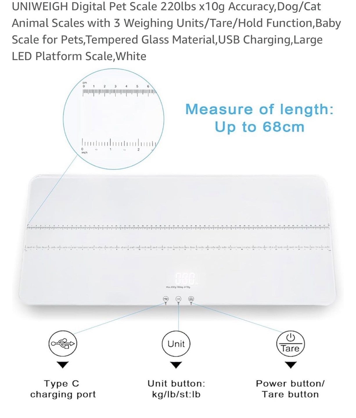 Digital Pet Scale - Large LED Platform Scale