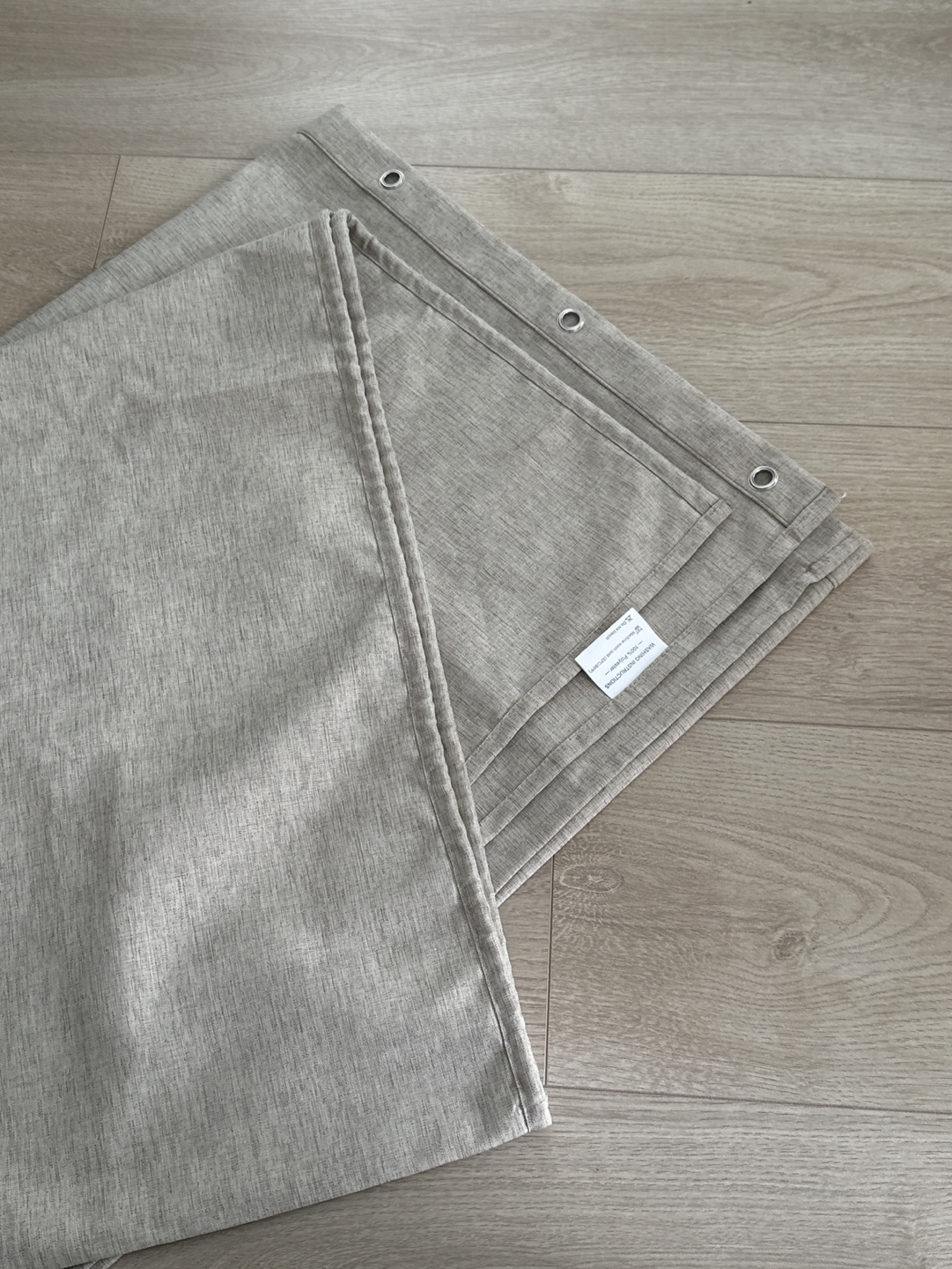 Beige Shower Curtain - Wrinkle Resistant & Machine Washable - photo 2