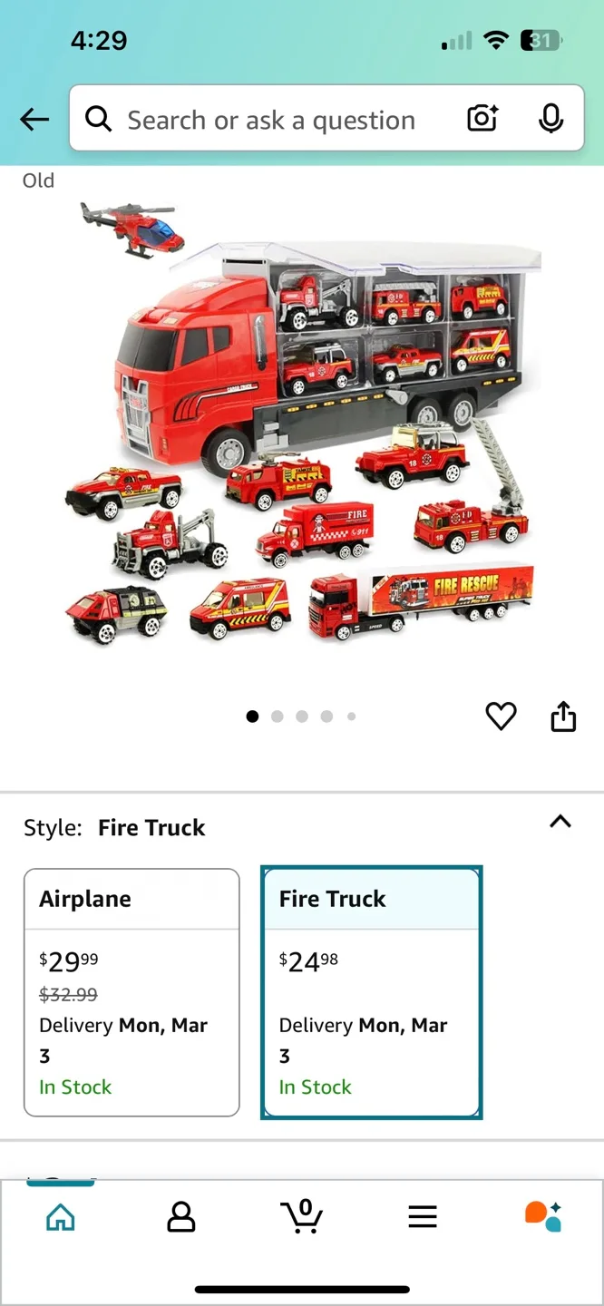 Coolplay Super Truck Carrier Toy Set Fire Truck image indicator(8)