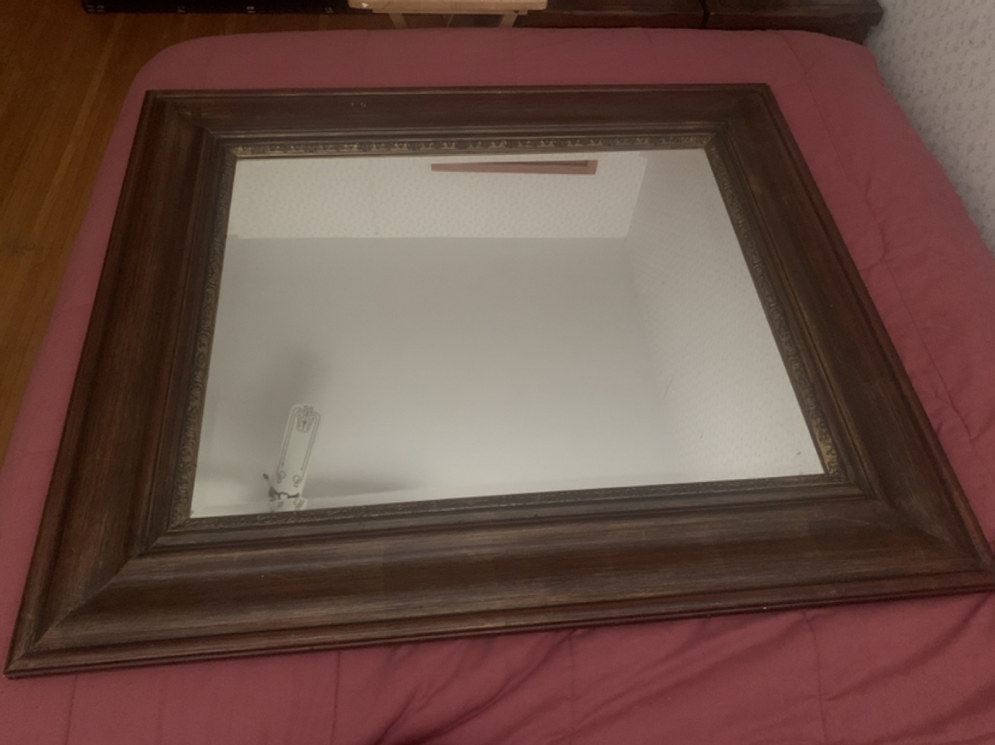 Large Dark Wood Framed Mirror
