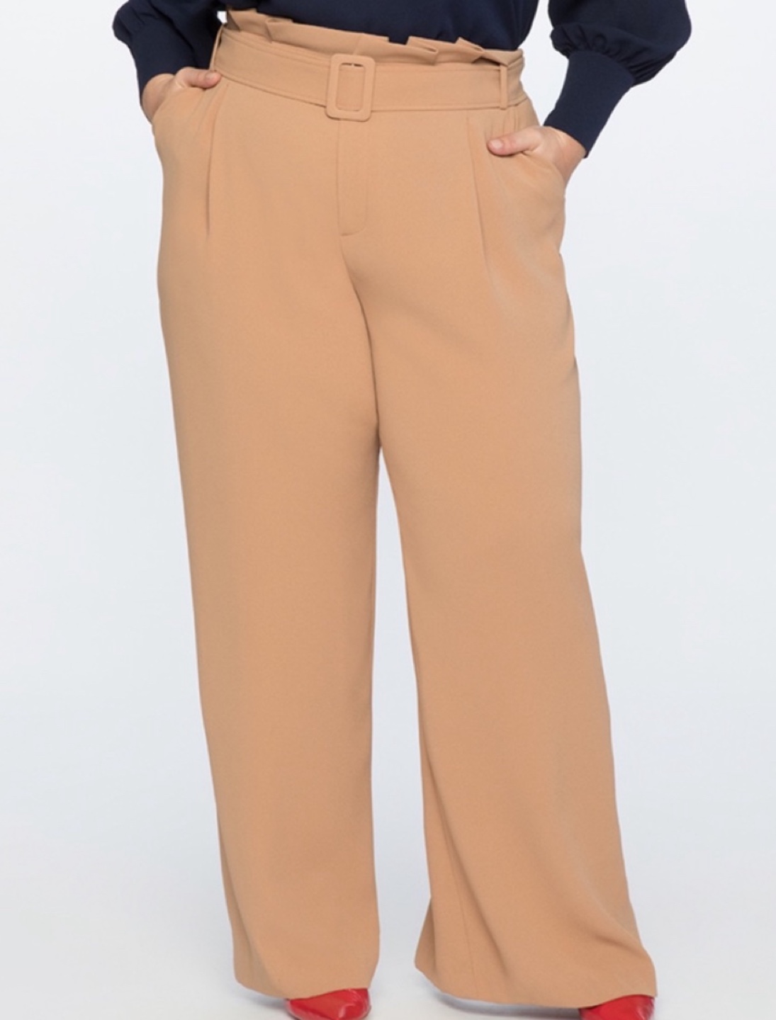 ELOQUII Caramel Paper-bag Waist Dress Pants — 22 - photo 3