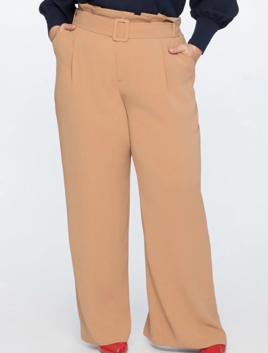 ELOQUII Caramel Paper-bag Waist Dress Pants — 22 image indicator(3)
