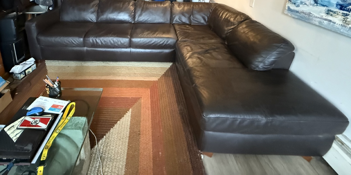 Dark Brown Leather Sectional Sofa
