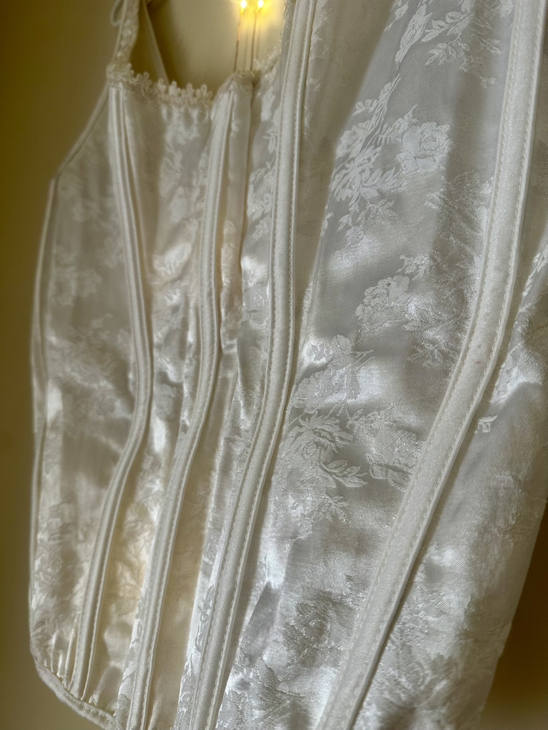 Vintage White Satin Corset Top - Plus Sized - photo 2