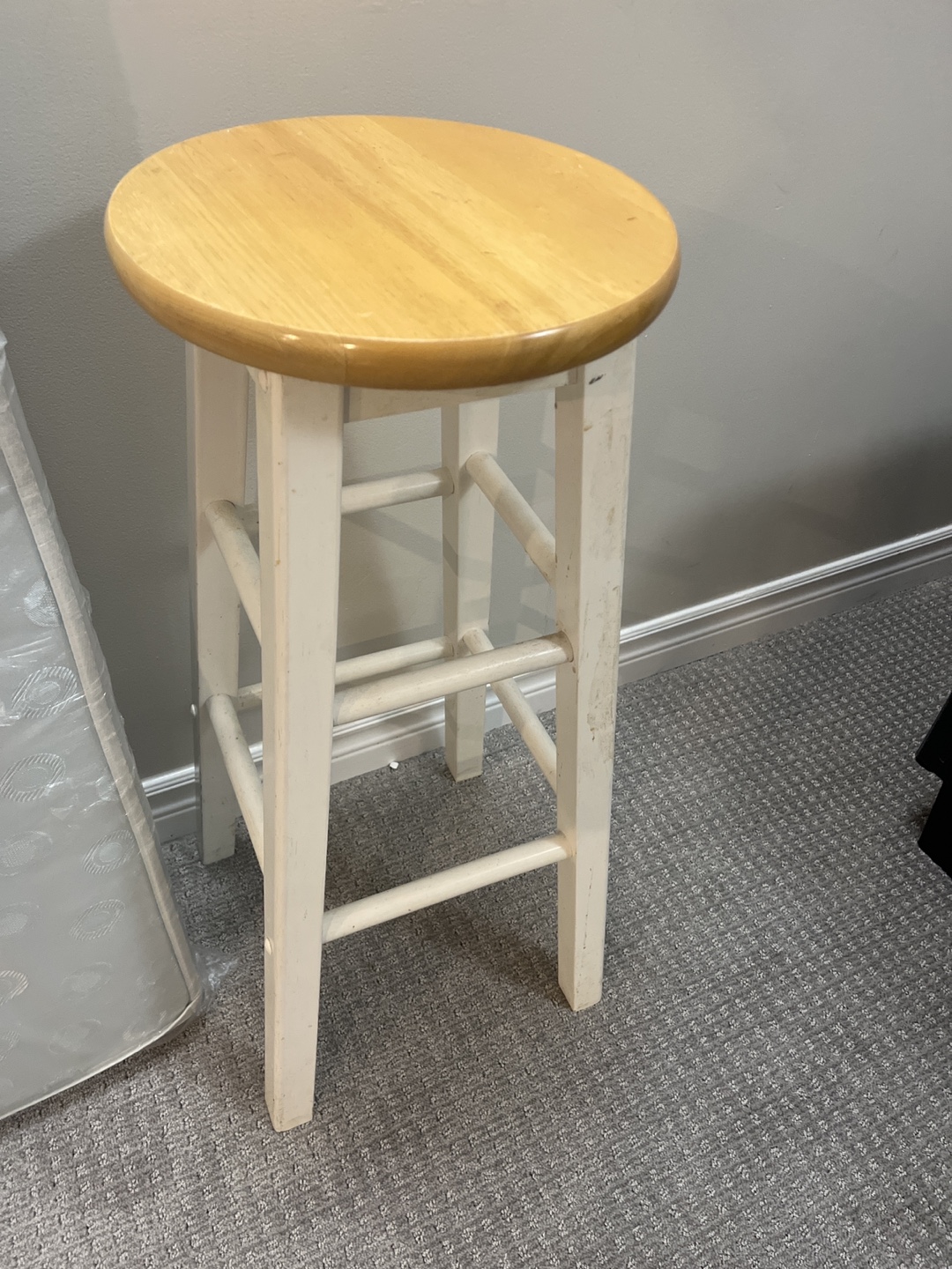 White Wooden Bar Stool