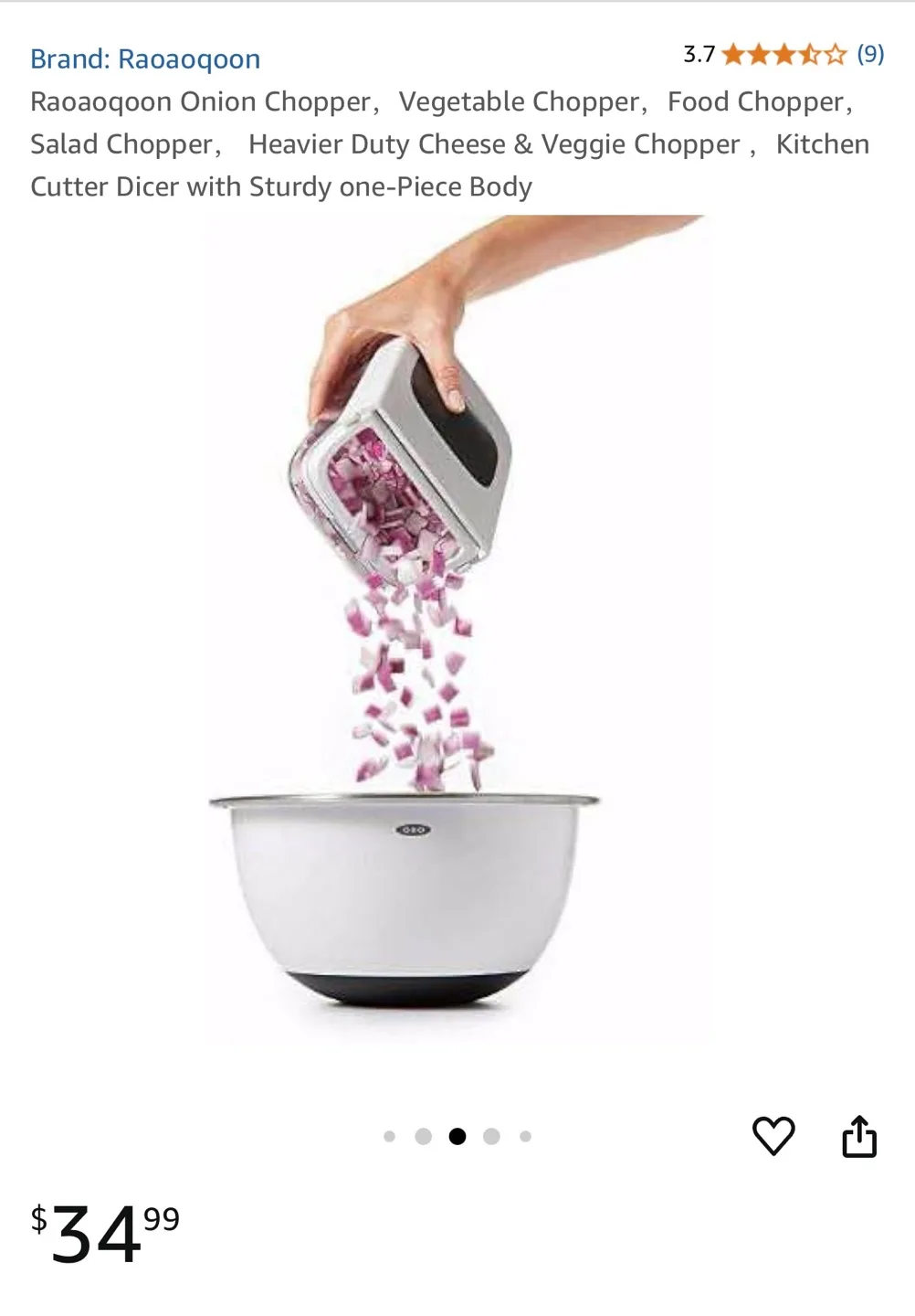 Raoaqoon Onion Chopper - Vegetable, Food, Salad Chopper image indicator(5)