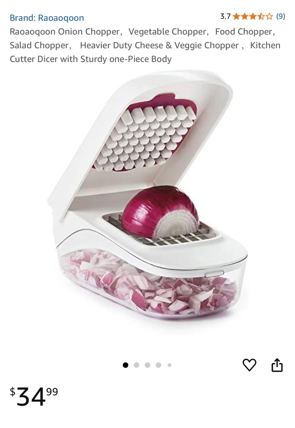 Raoaqoon Onion Chopper - Vegetable, Food, Salad Chopper image indicator(4)