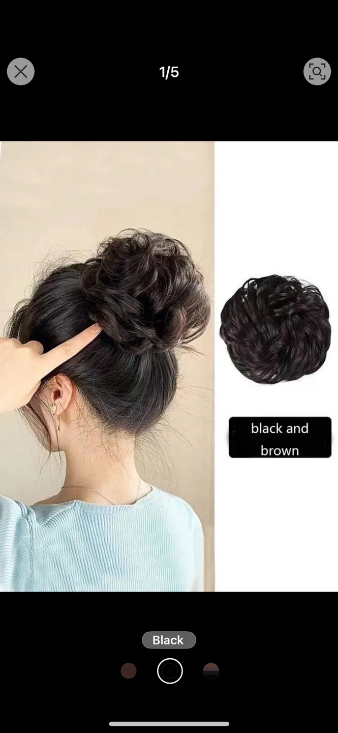 Messy Bun Hairpiece - Black thumbnail