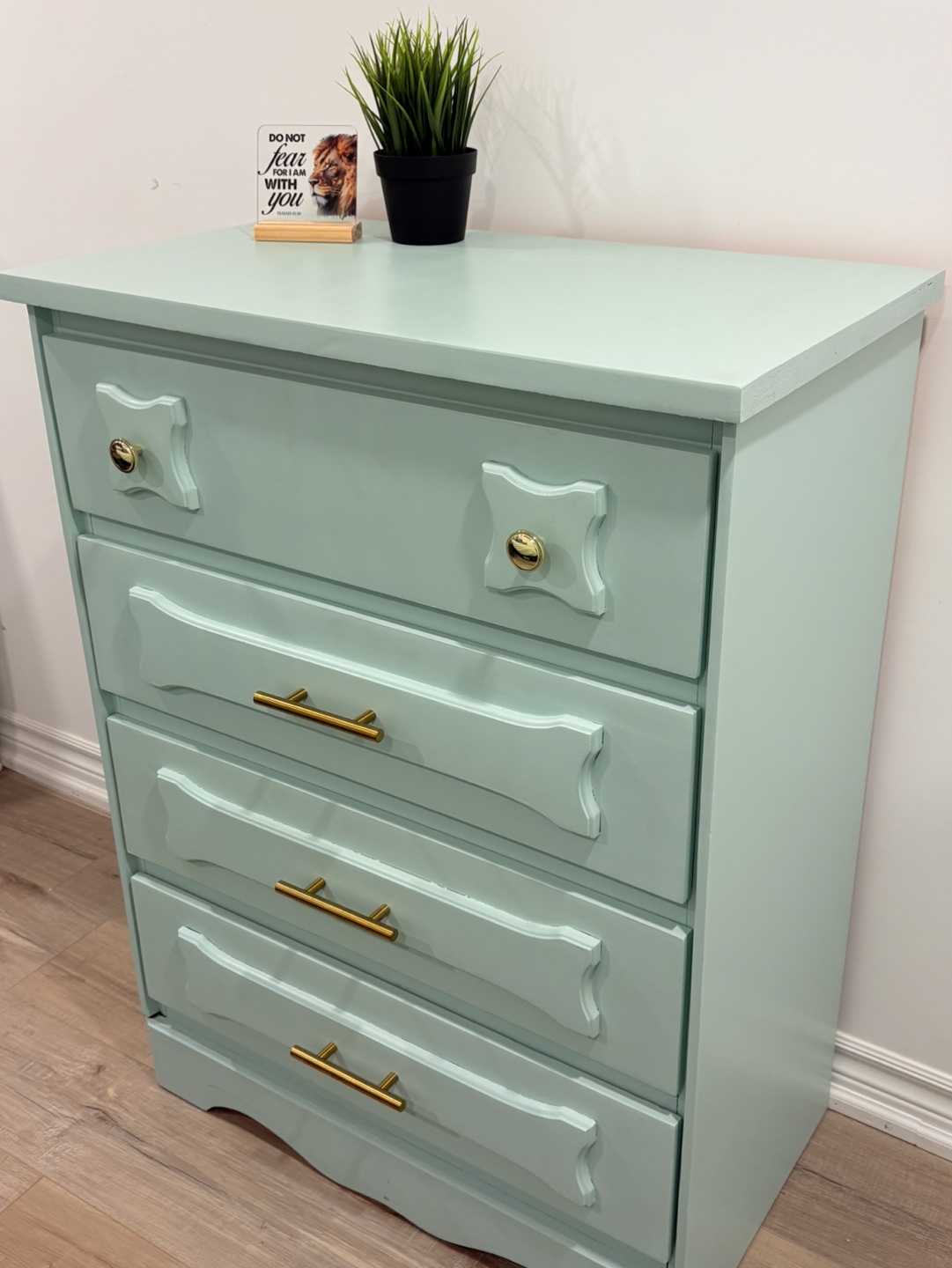 Vintage Four-Drawer Chest of Drawers - Mint Green - photo 4