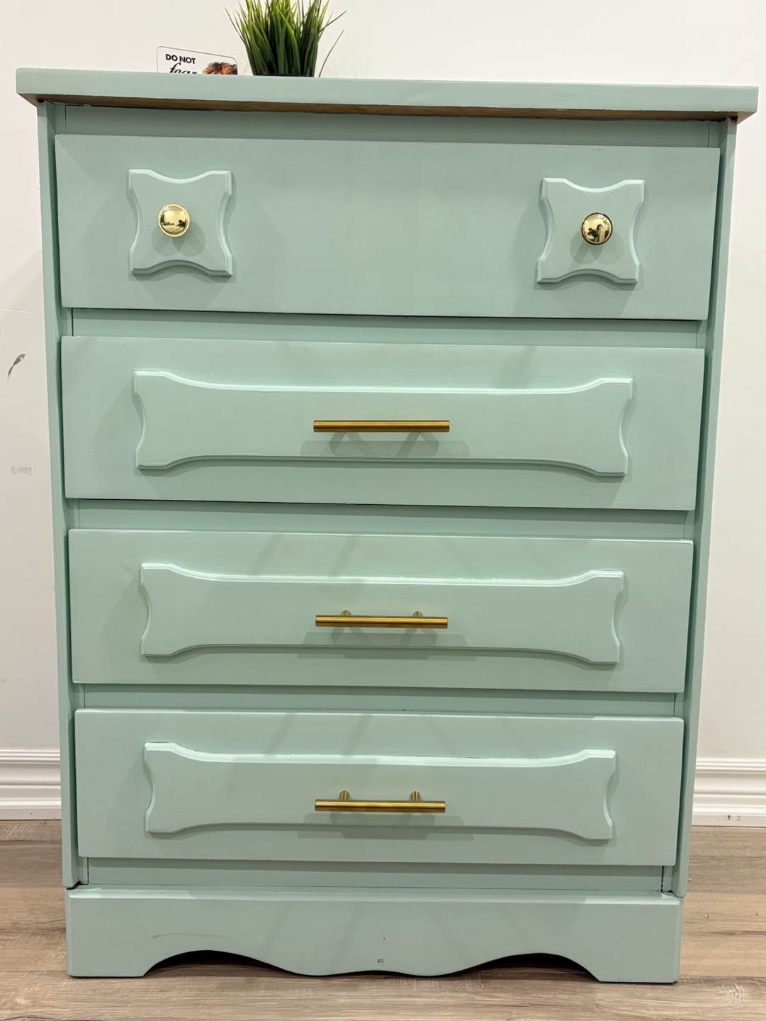 Vintage Four-Drawer Chest of Drawers - Mint Green - photo 2