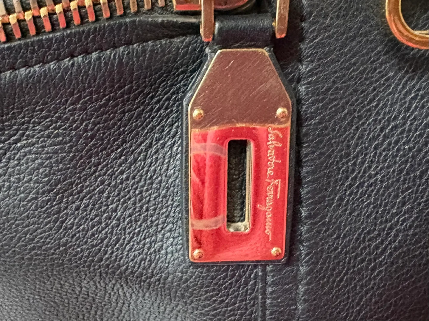 Salvatore Ferragamo Black Leather Tote Bag with Pouch image indicator(3)