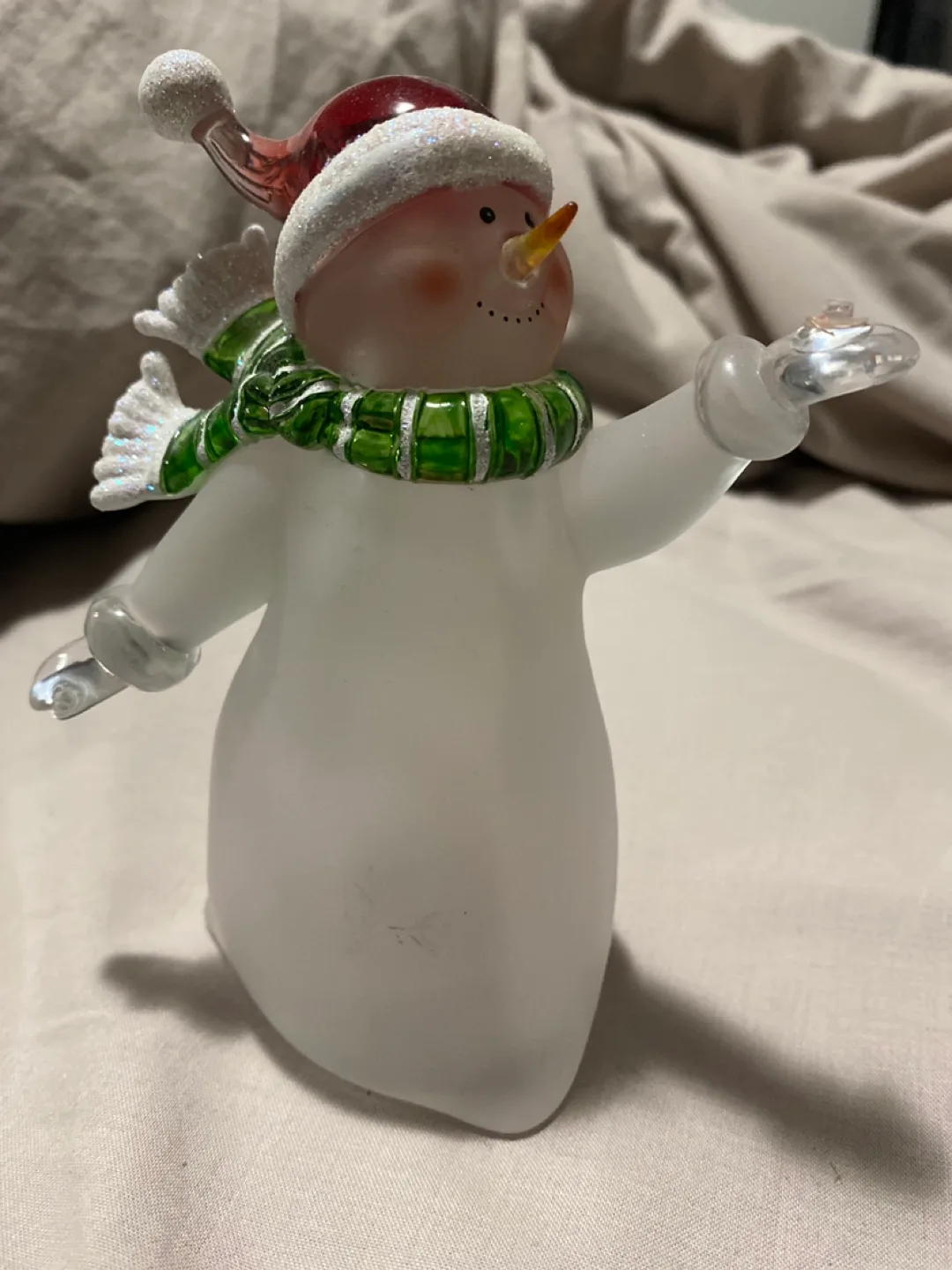 Frosted Glass Snowman Christmas Ornament image indicator(2)