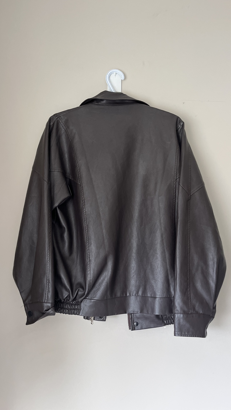 Brown Faux Leather Jacket - photo 2