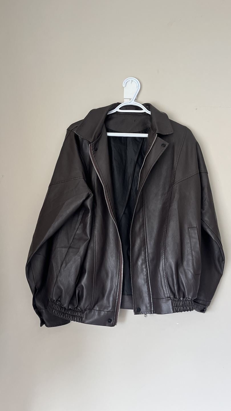 Brown Faux Leather Jacket
