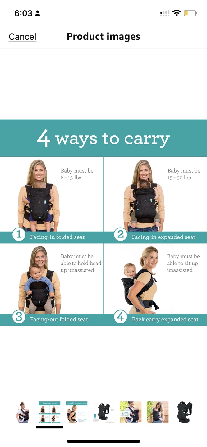 Black Denim Infantino 4-in-1 Carry-On Baby Carrier - photo 3