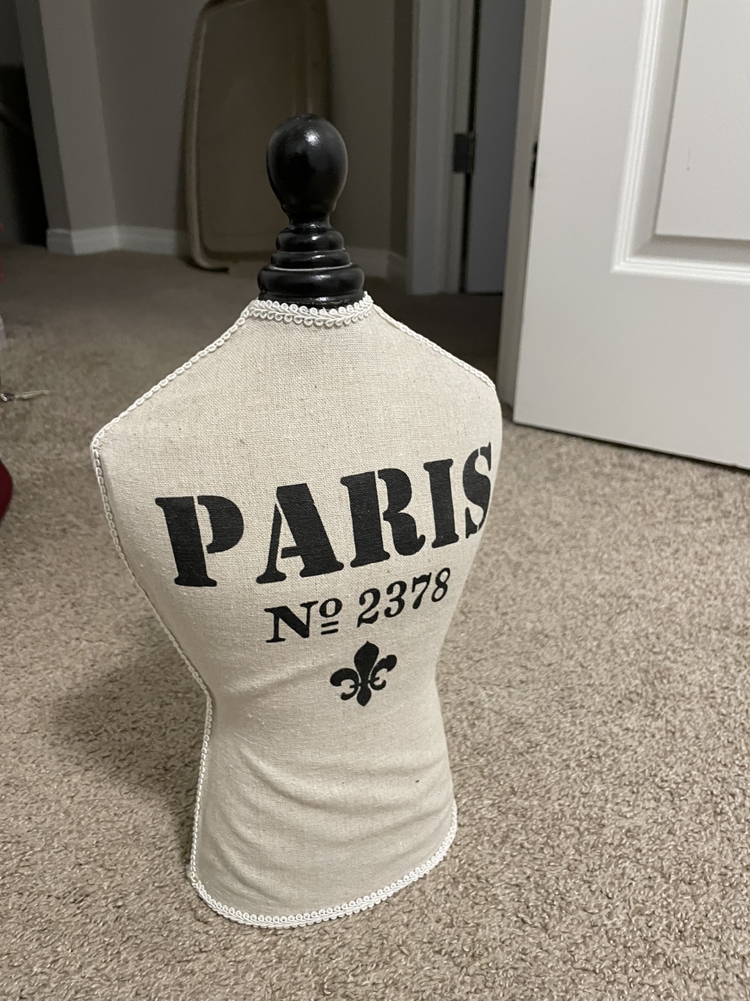 Paris-themed Fabric Mannequin Bust