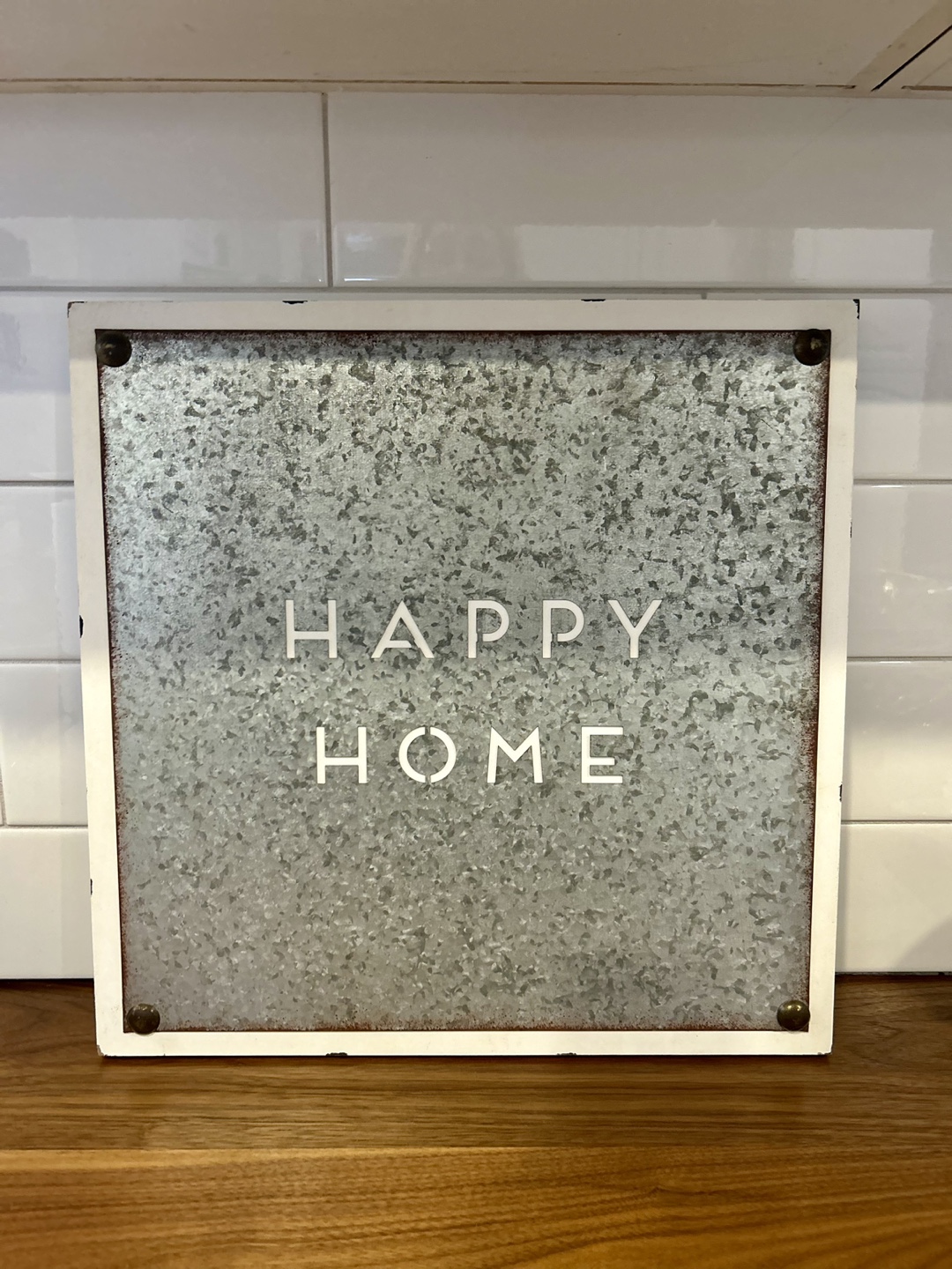 Happy Home Galvanized Metal Wall Sign