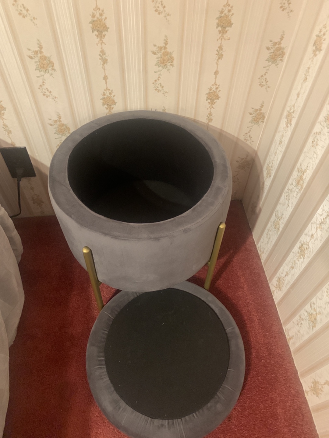 Velvet Storage Ottoman with Gold Legs - photo 2