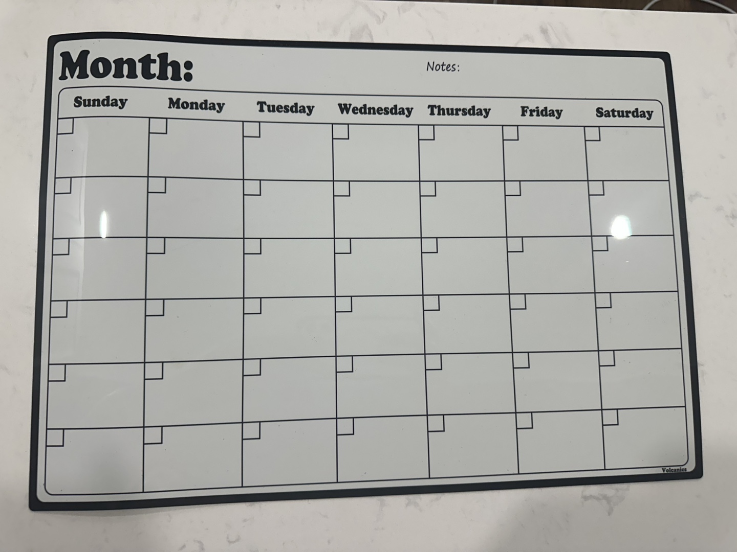 Monthly Dry Erase Calendar