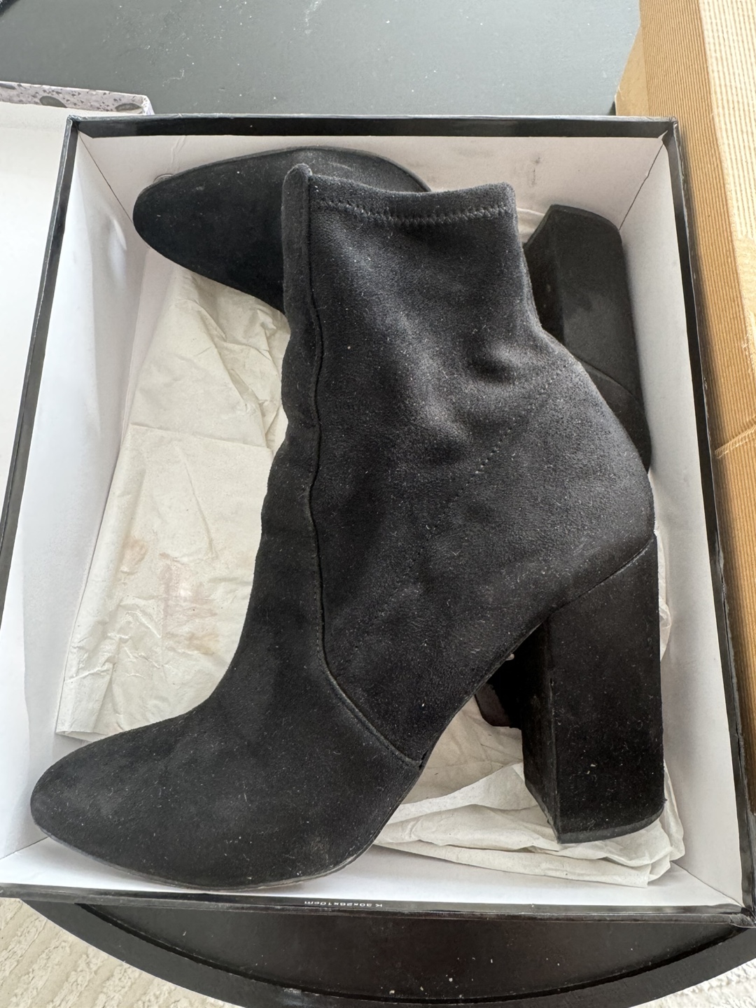 Aldo Black Suede Block Heel Ankle Boots