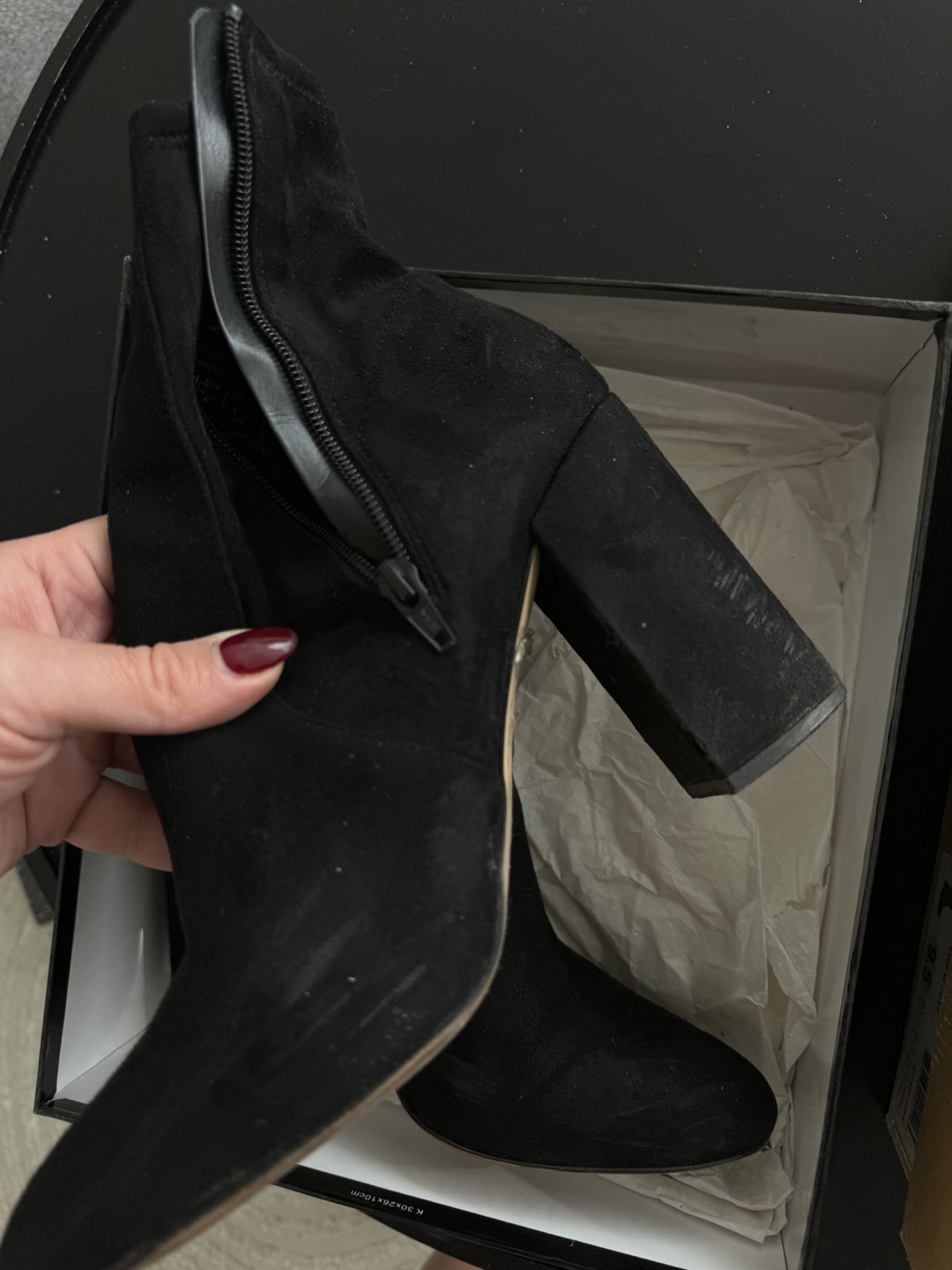 Aldo Black Suede Block Heel Ankle Boots - photo 2