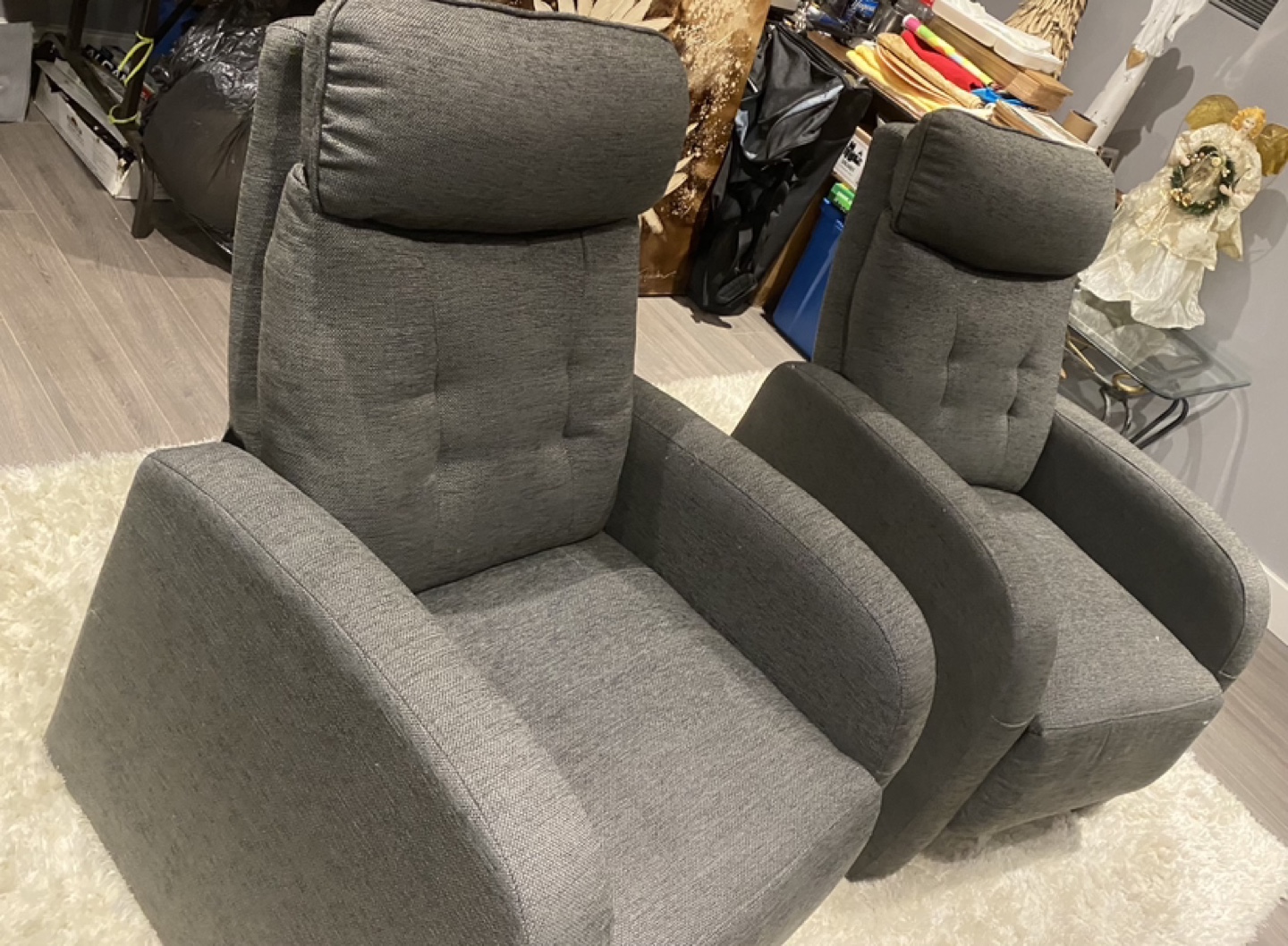 Pair of Grey Recliners