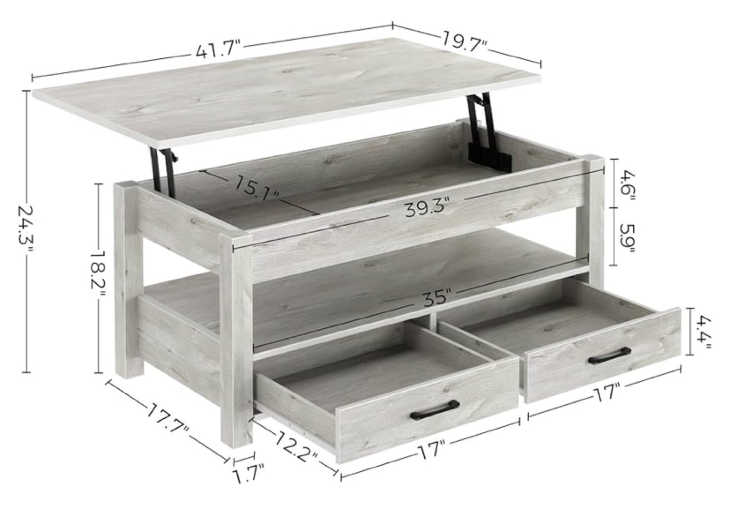 Rolantar Lift Top Coffee Table with Storage - photo 5