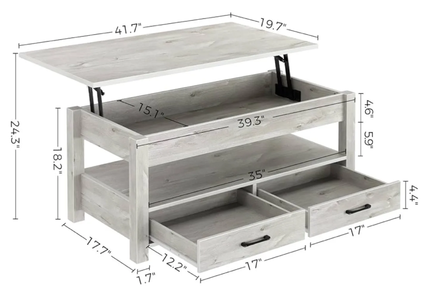 Rolantar Lift Top Coffee Table with Storage image indicator(5)