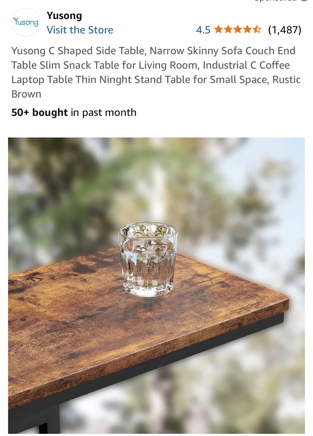 Rustic Brown C-Shaped Side Table image indicator(9)