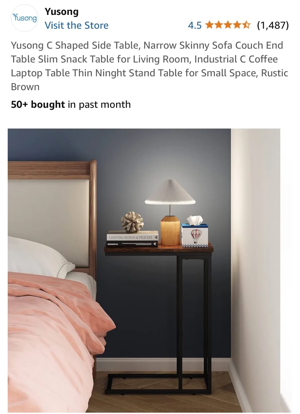 Rustic Brown C-Shaped Side Table image indicator(7)