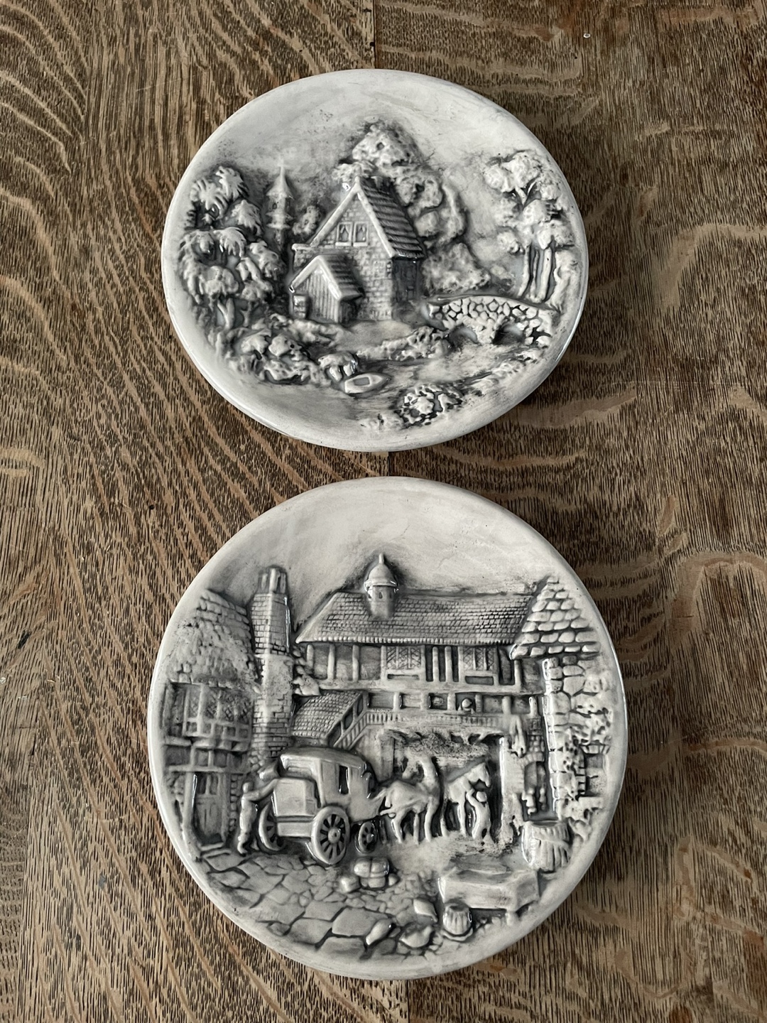 Pair of Vintage Ceramic Wall Plates Cottagecore Decor