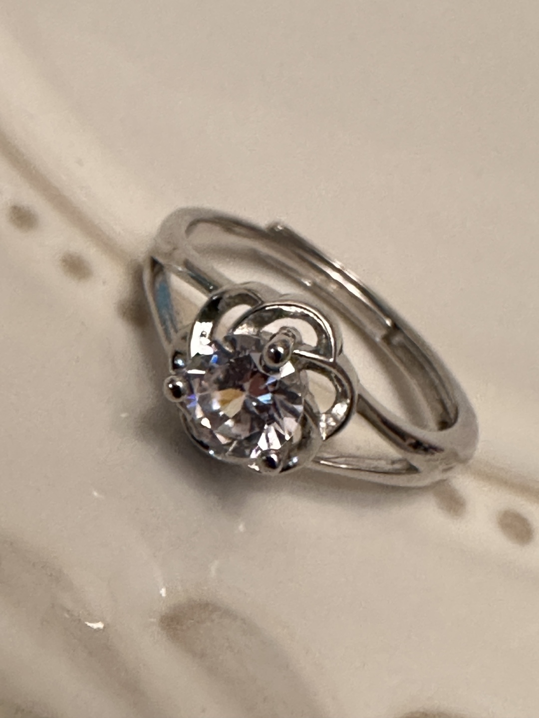Silver Ring with Clear Cubic Zirconia - photo 2