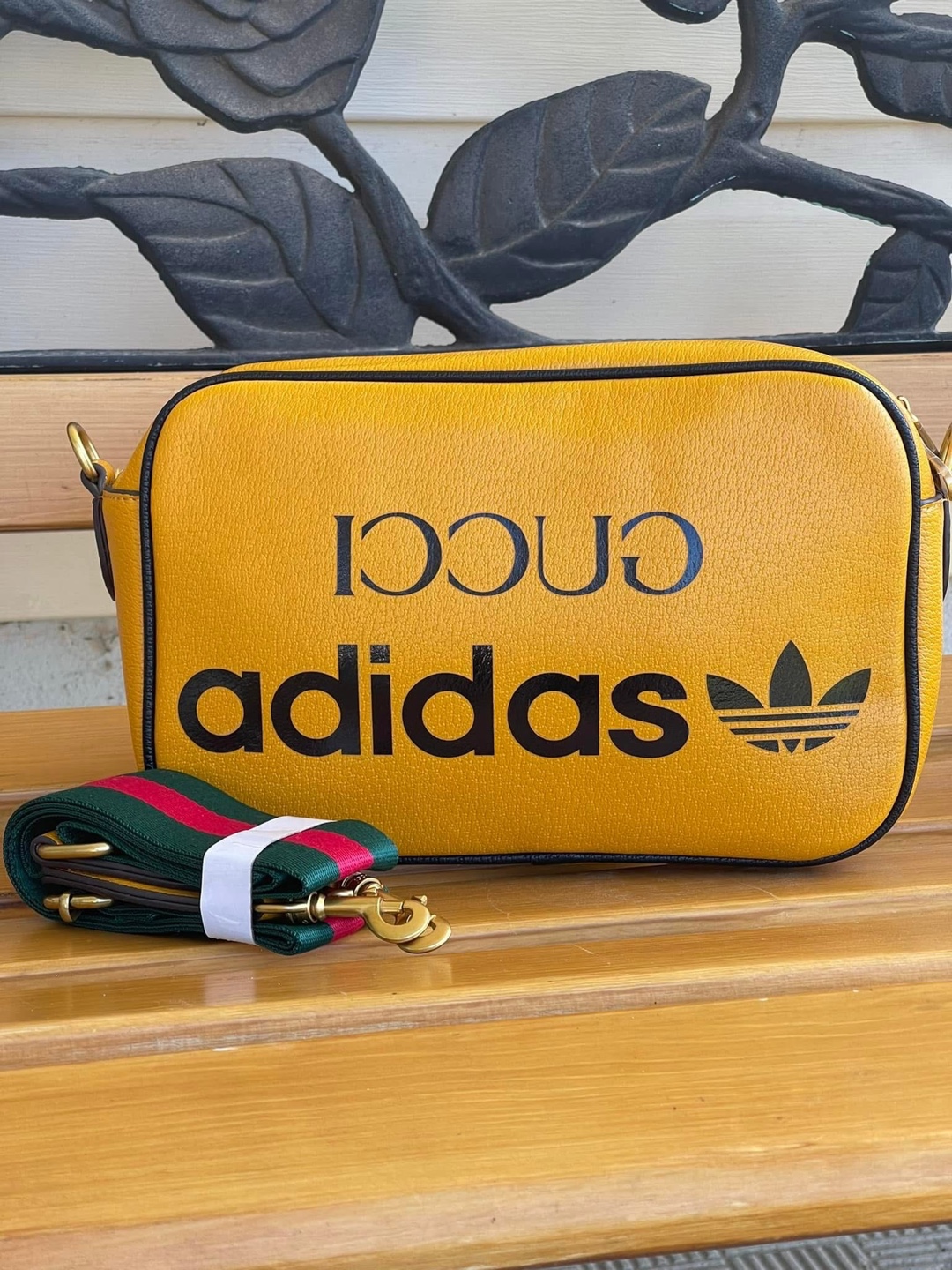 Mustard Yellow Gucci Adidas Collab Crossbody Bag