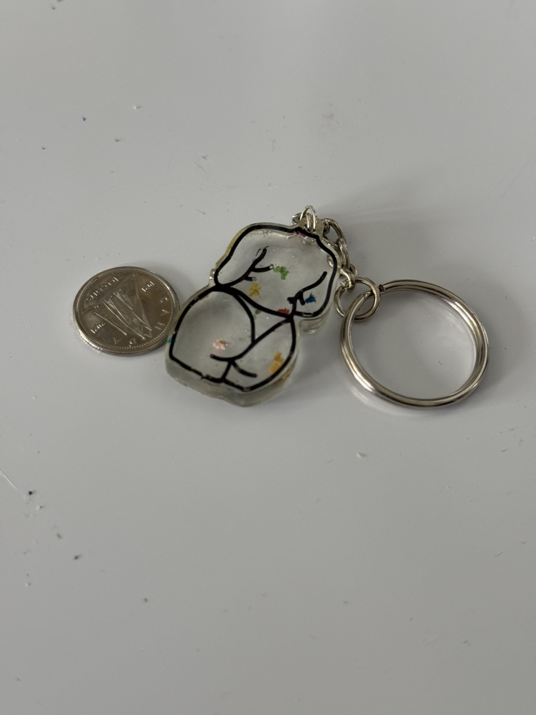 Handmade Resin Keychain - Body Positive Charm - photo 2