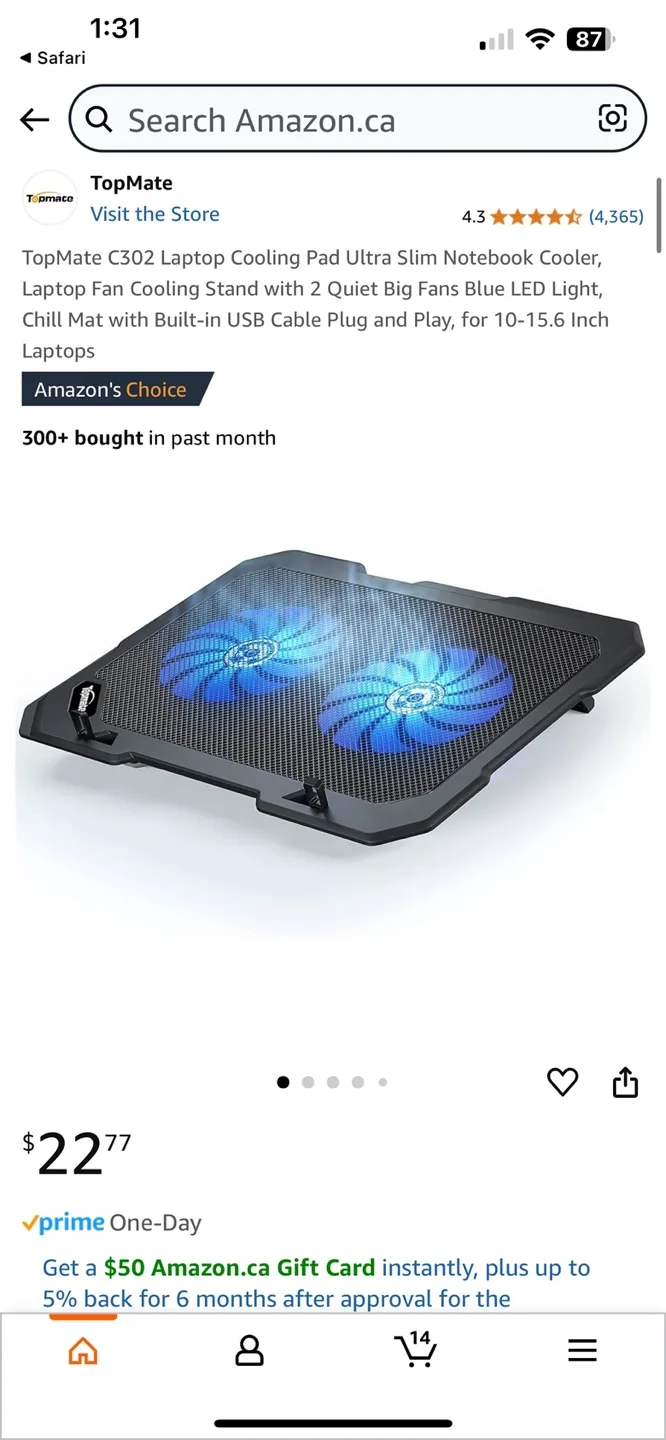 TopMate C302 Laptop Cooling Pad image indicator(3)