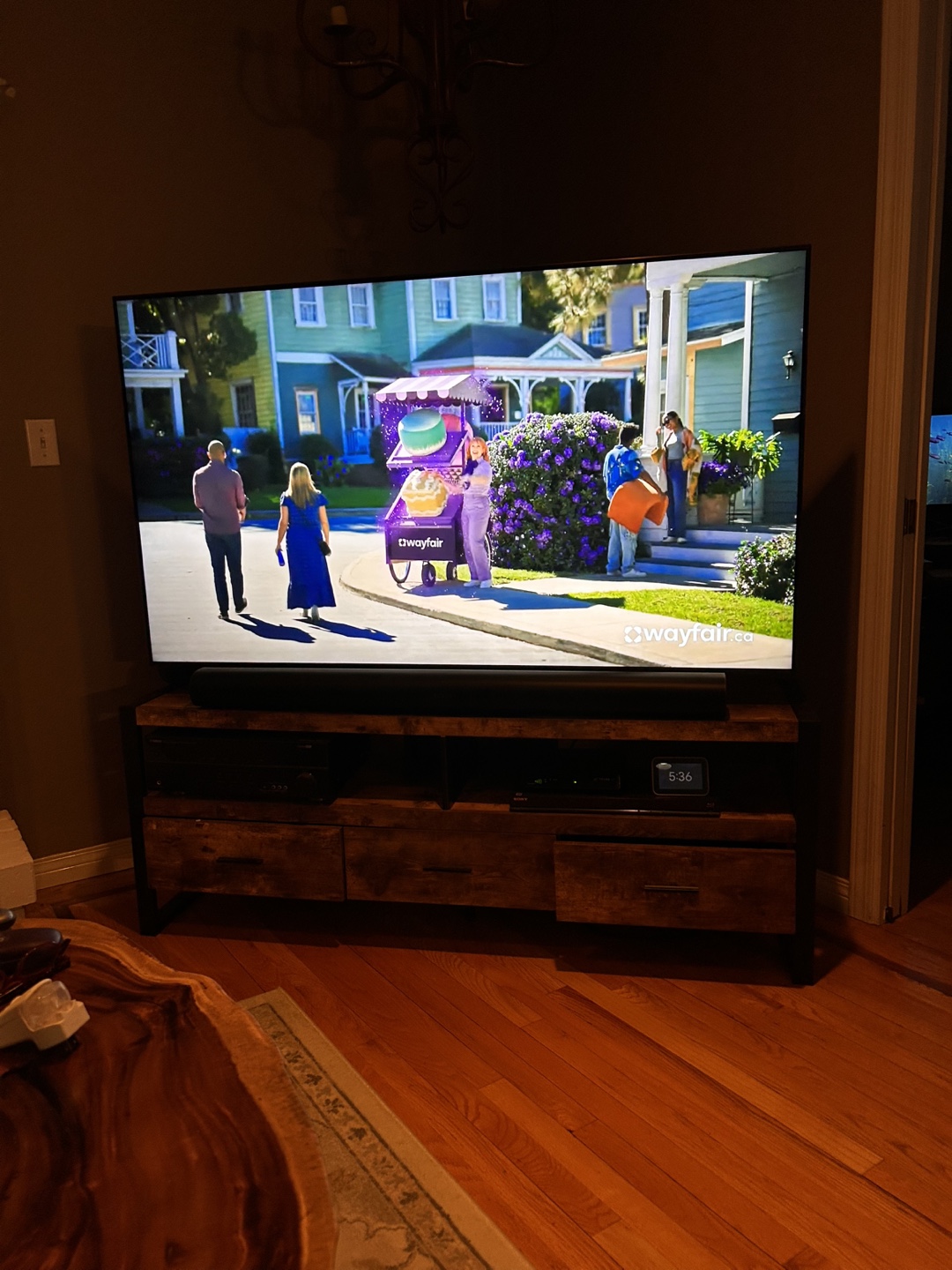 Rustic Brown TV Stand with Three Drawers - photo 4